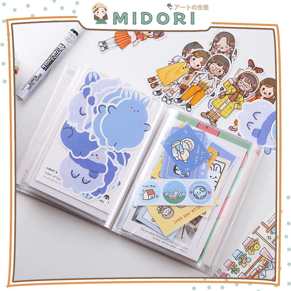 [MIDORI] A6 Bag Type Storage Book Buku Binder PVC Transparan 5R Album Book - F0084