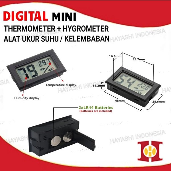 Mini Digital Thermometer Hygrometer Termometer Alat Ukur Kelembaban