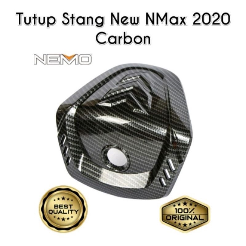 COVER TUTUP STANG YAMAHA NEW NMAX 2020 2021 MERK NEMO CARBON