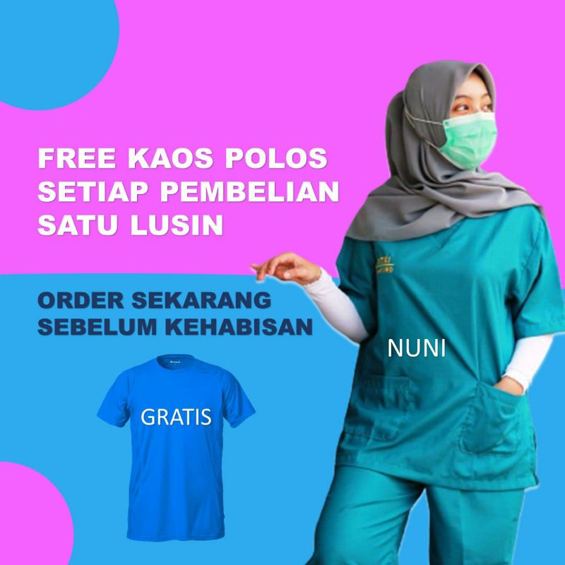 Pakaian Baju Seragam Kerja Ok Perawat Oka Drill Murah Jaga Petugas Medis Terbaru Lengan 3/4 7/8 Pend