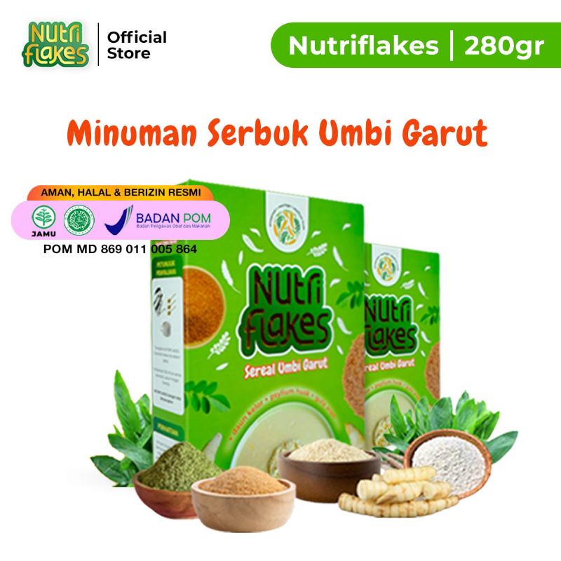 

Sereal Umbi Garut - Nutriflakes 3 Box - Atasi Gangguan Pencernaan - Atasi GERD dan Asam Lambung