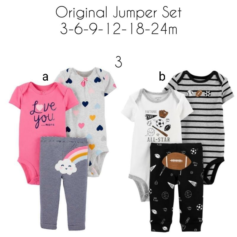 Setelan jumper bayi/ set jumper 3in1/ Jumper bayi import