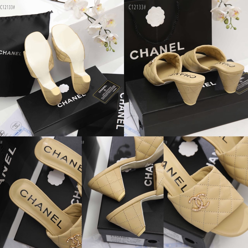 Ch Mules Leather With logo Sandal C12133