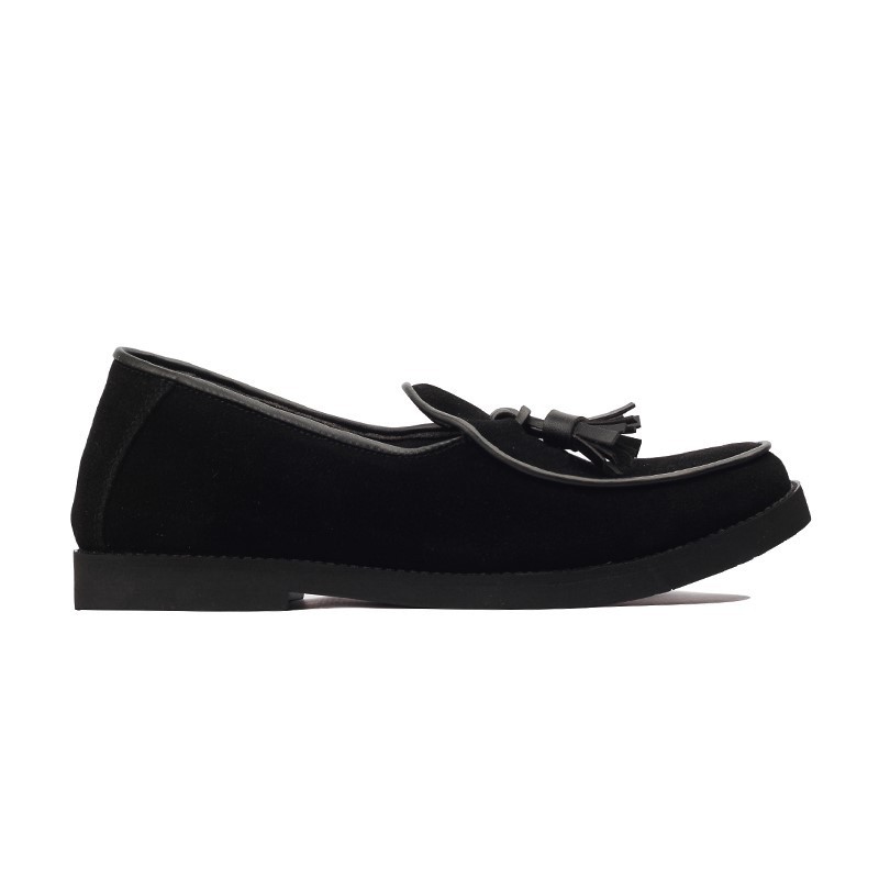BOSSA BLACK - Sepatu Loafers Kasual Loafers Kulit Klasik Formal Kerja Kuliah Pria/Cowok - Loafer