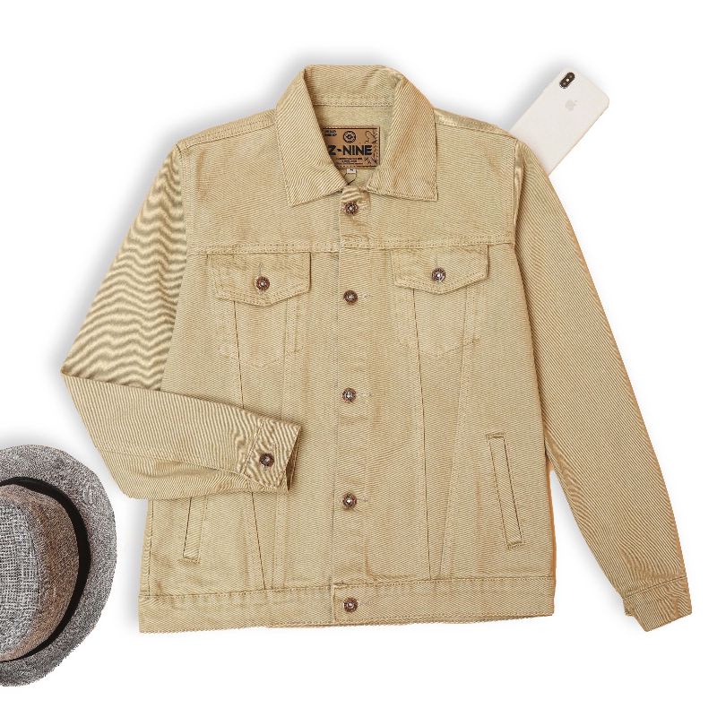 JAKET JEANS PRIA ORIGINAL ( Z NINE ) TERKEREN. WARNA-KHAKY