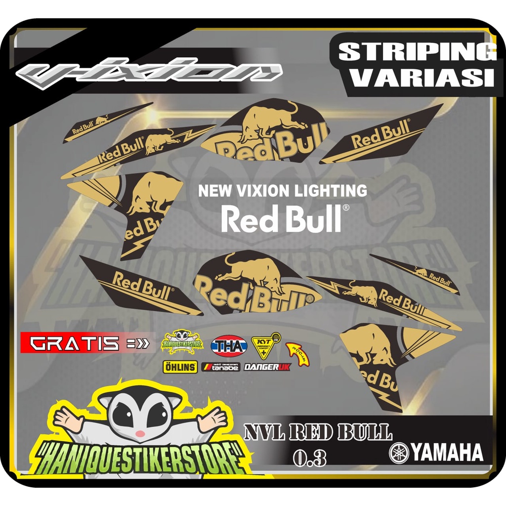 Striping Variasi NVL New Vixion Lighting Red Bull