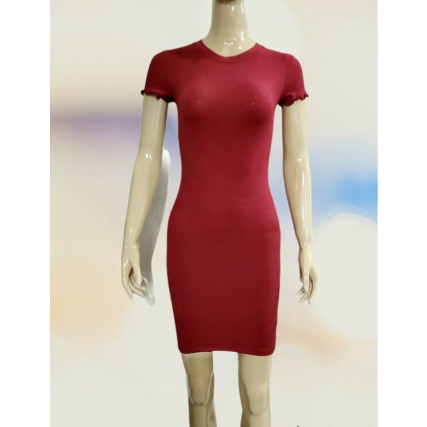 BASIC SLIM DRESS BODYCON NECI BRANDED EXPORT TERMURAH