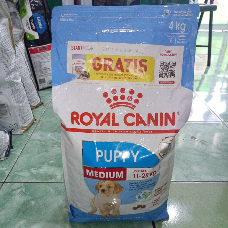 ROYAL CANIN MEDIUM PUPPY KEMASAN 4KG FRESHPACK - RC DOG MEDIUM PUPPY