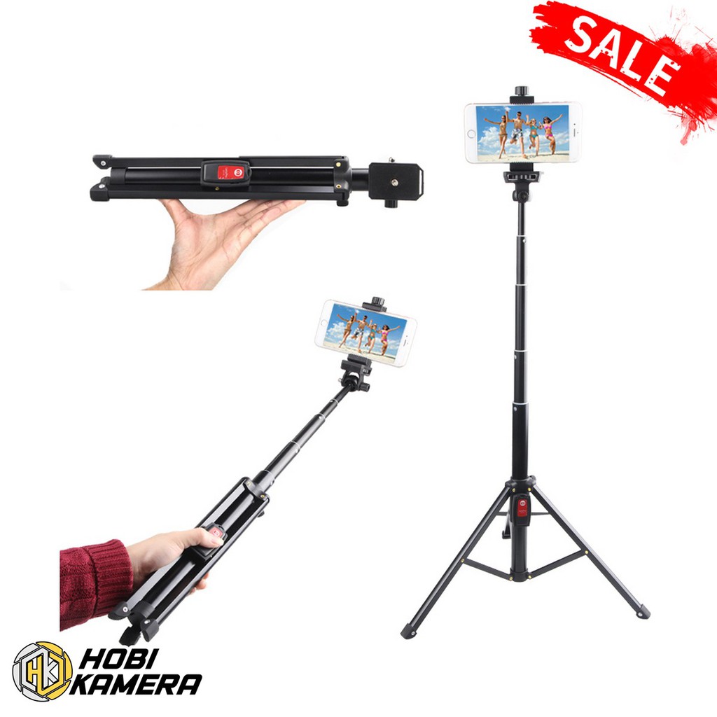 Jual Tongsis Monopod Tripod dengan Shutter Bluetooth Cocok Untuk HP dan