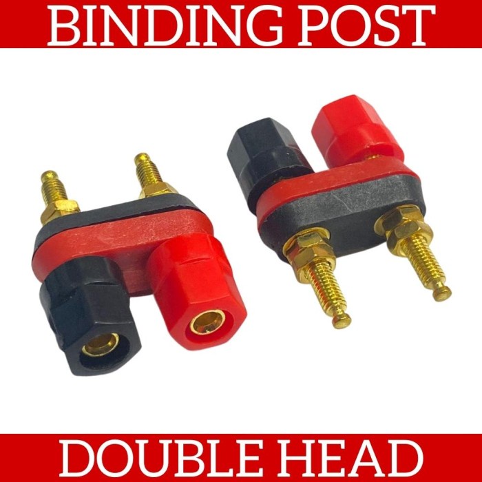 Terminal 2 Port Speaker Amplifier DC Power Binding Post Banana Plug