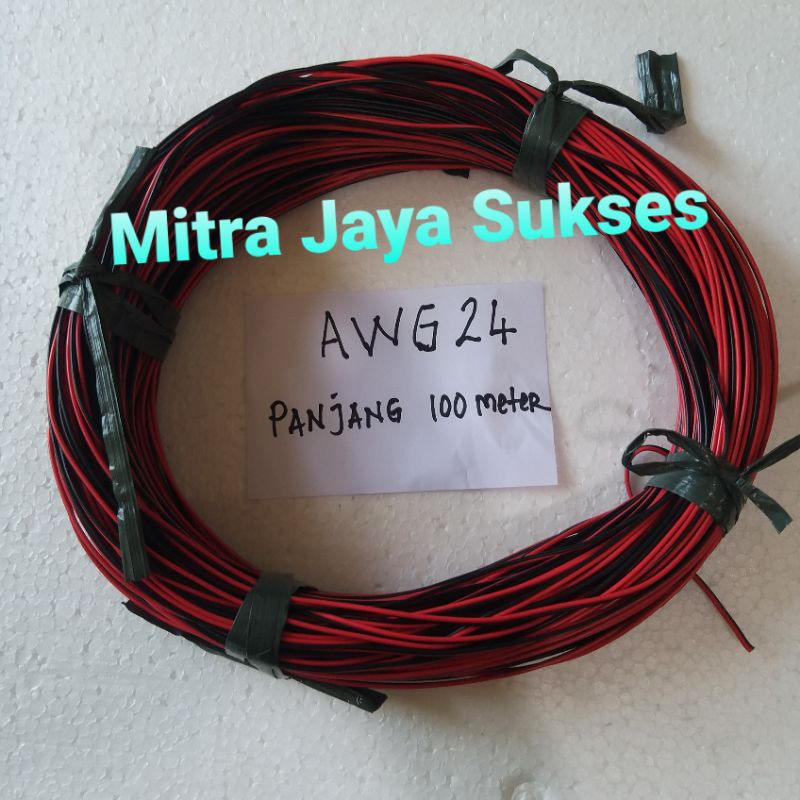 Kabel AWG 24 Tembaga Murni Panjang 100 Meter