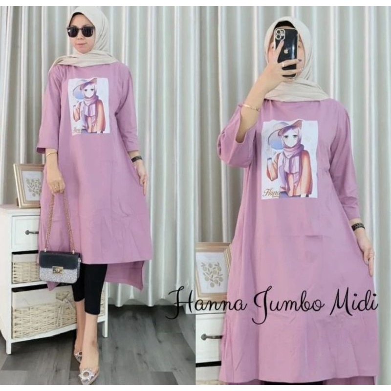 HANNA MIDI DRESS TERBARU2022/LONGTUNIK/MIDITERLARIS