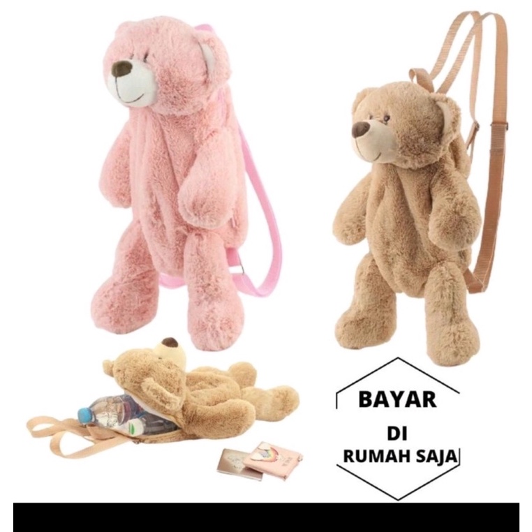 TAS RANSEL PUNGGUNG SEKOLAH ANAK PEREMPUAN WANITA CEWEK TEDDY TEDY BEAR BERUANG LUCU IMUT