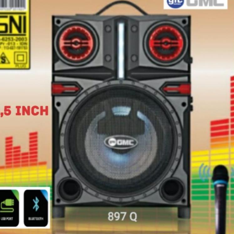 Harga Khusus--SPEAKER BLUETOOTH FORTABLE KAROKE GMC 897Q FREE MIK WIRELESS SALON AKTIP GMC 897Q GMC 