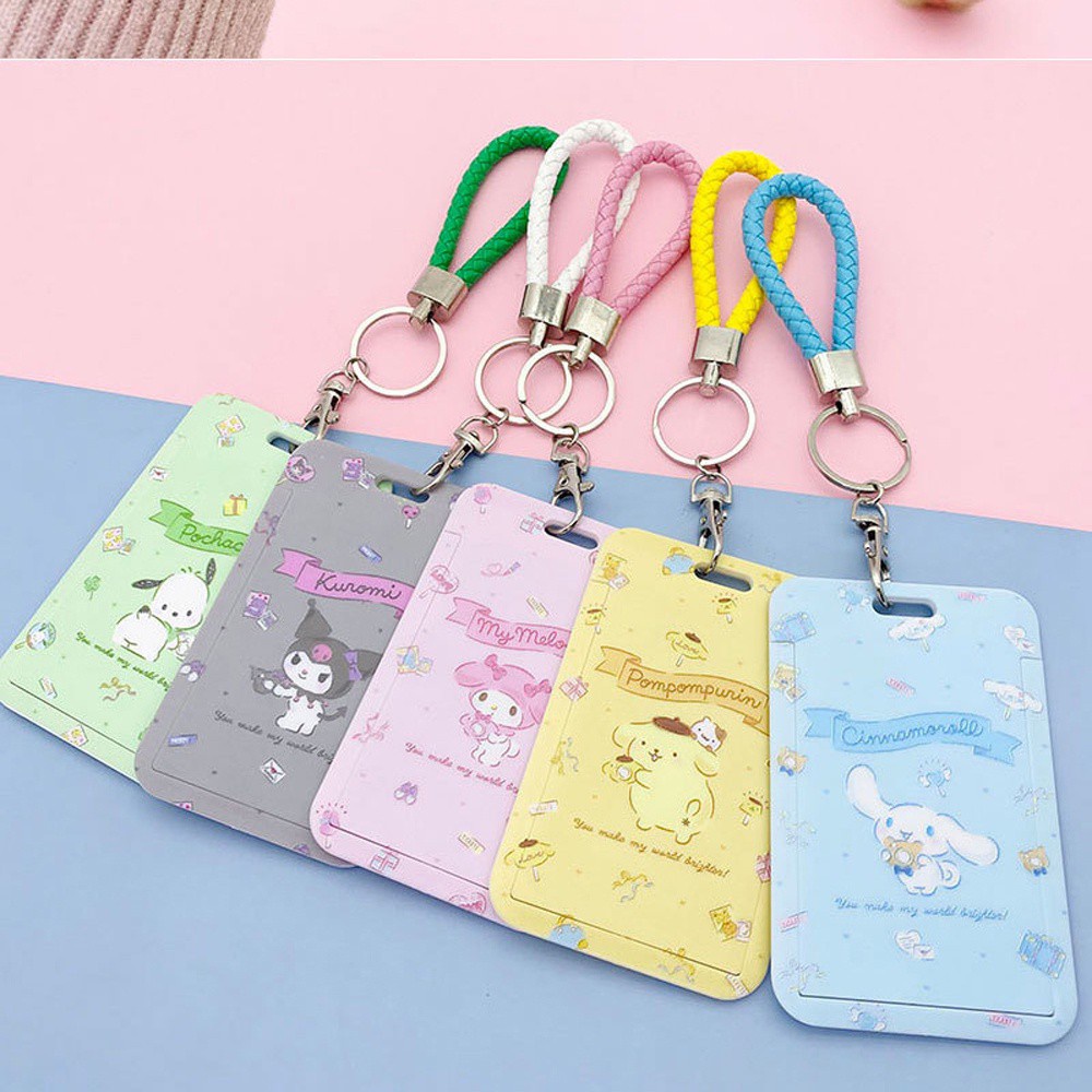 CARTOON ID Credit Bank Card Holder Students Bus Card Case Hand Rope Visit Door Identity Badge Cards Cover FOR Women Men Pendants