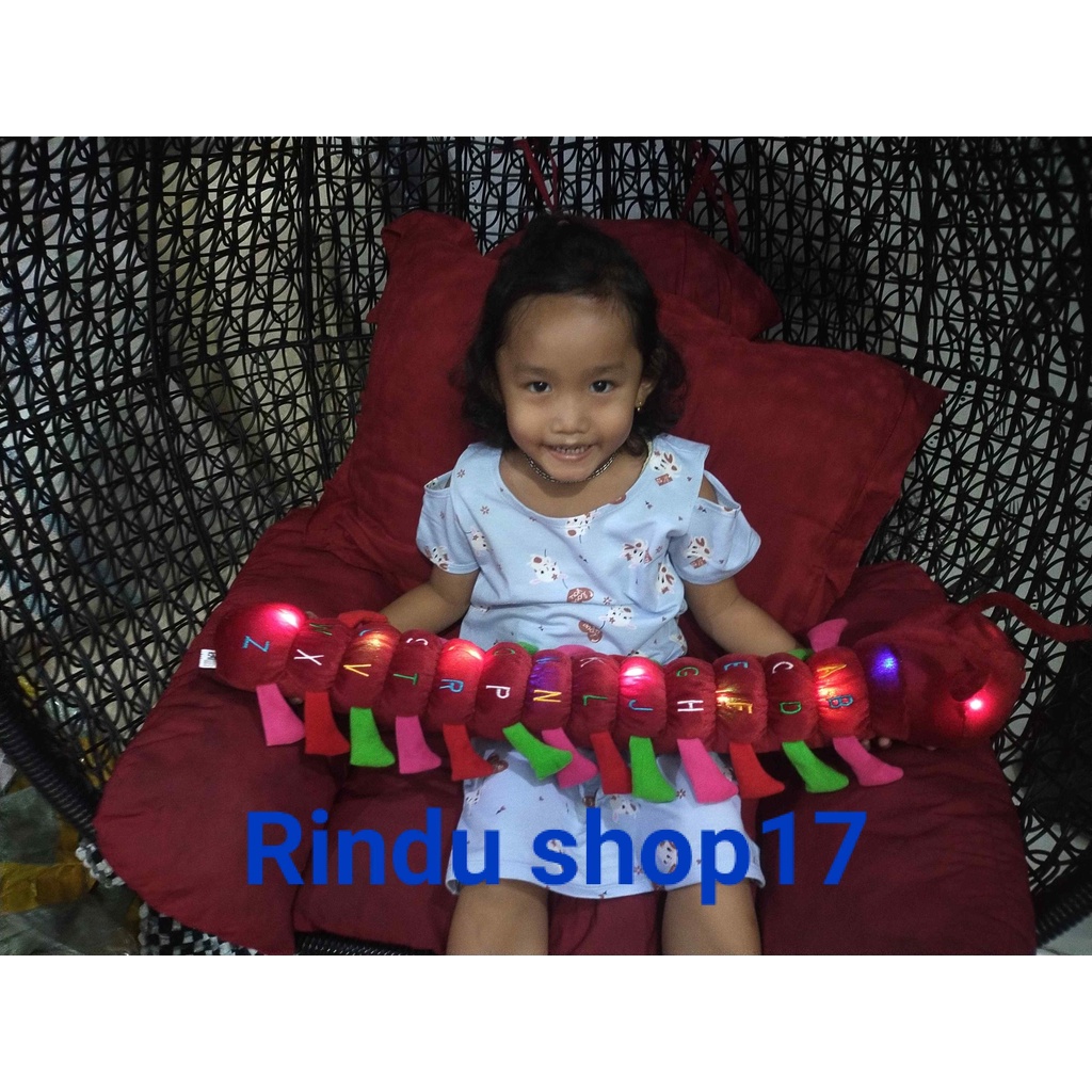 boneka ulat LED/ boneka ulil lampu/boneka ulil abjad/boneka dashbor mobil  ber LABEL SNI