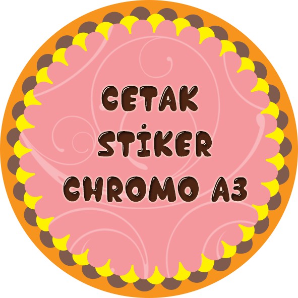 

Cetak stiker kromo A3 print sticker label logo nama chromo lembaran