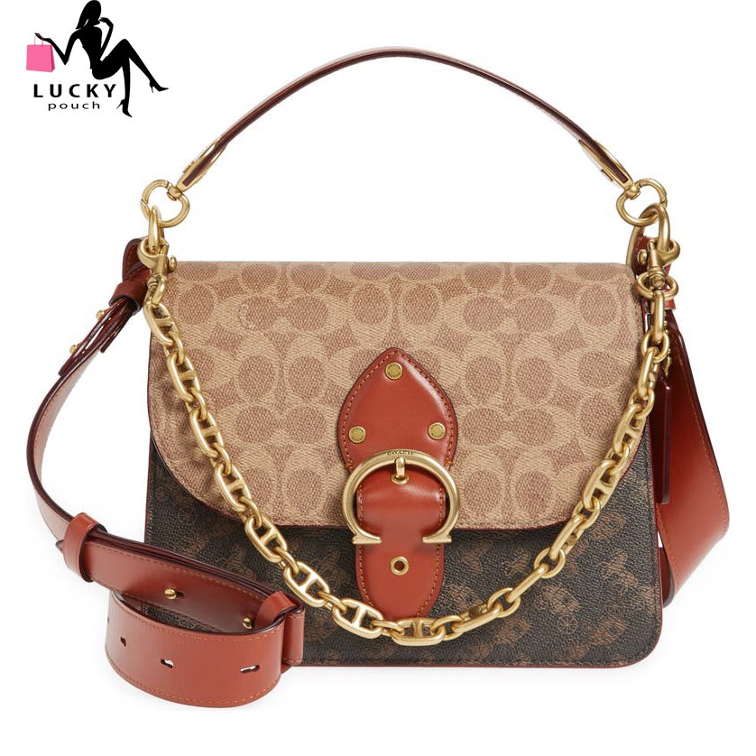 Coach Beat Shoulder Bag In Signature Canvas With Horse Carriage Print