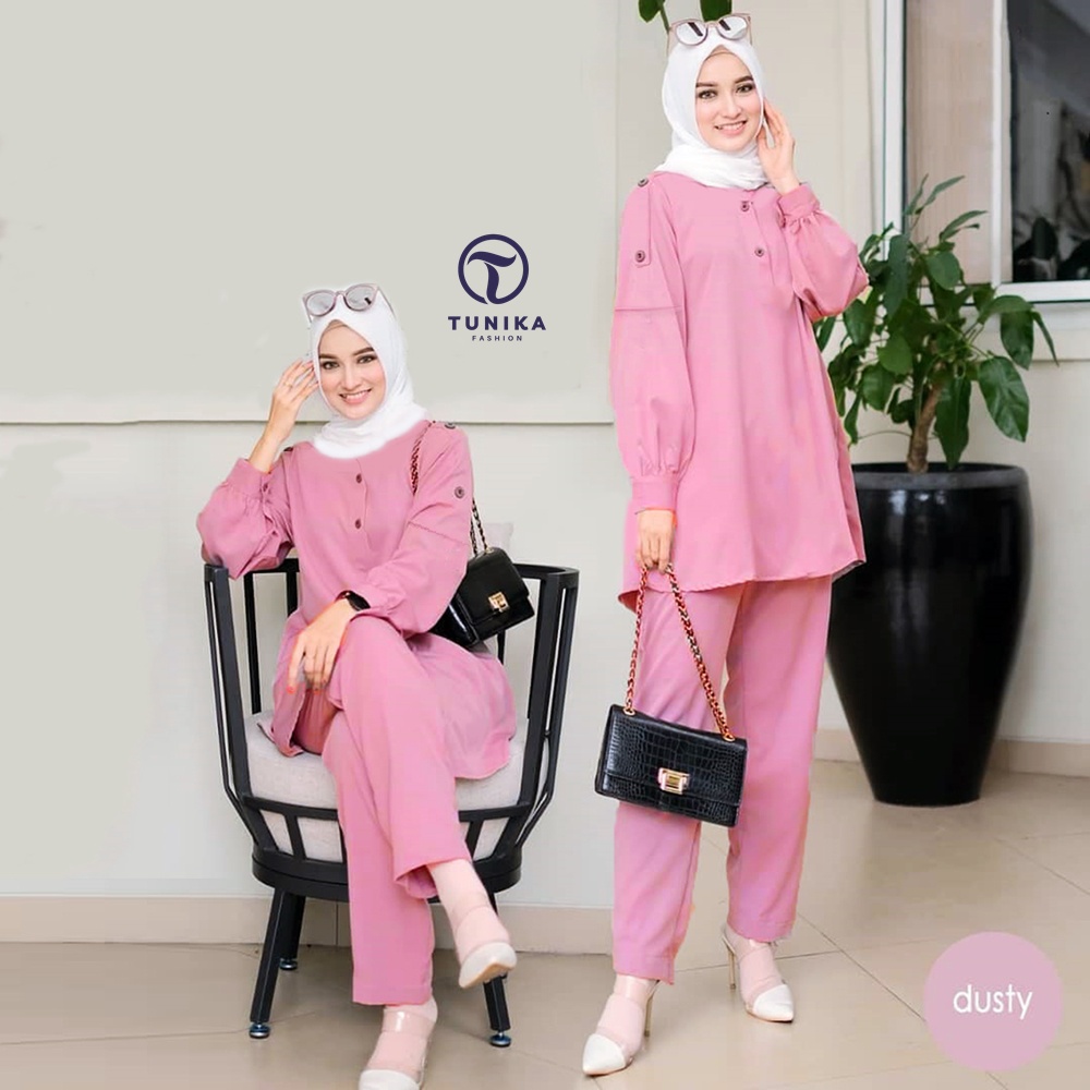 Regina One Set Baju Setelan Wanita Bahan Katun Rayon Premium