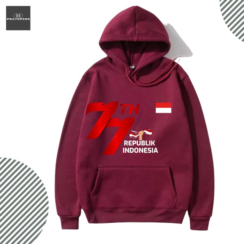Jaket Hoodie Spesial Kemerdekaan Hut RI 77 | Hoodie Kemerdekaan 17 Agustus 1945 |  Hoodie Dirgahayu 