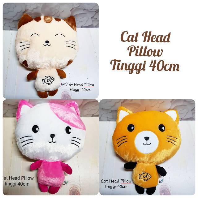 Boneka kucing Cat head pillow 3 varian