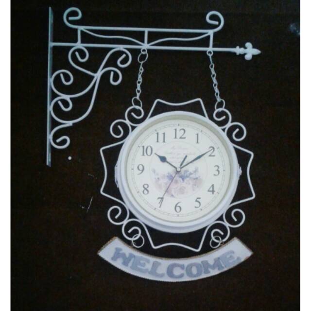 Jam gantung vintage 2 sisi