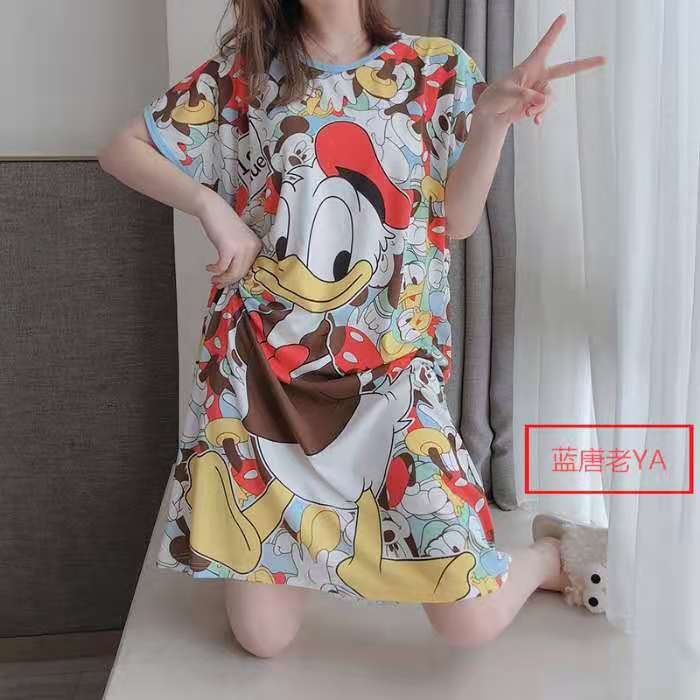 Blackpink Pakaian Wanita Baju Tidur Wanita Import Daster Motif Kartun Longgar Korea 4017