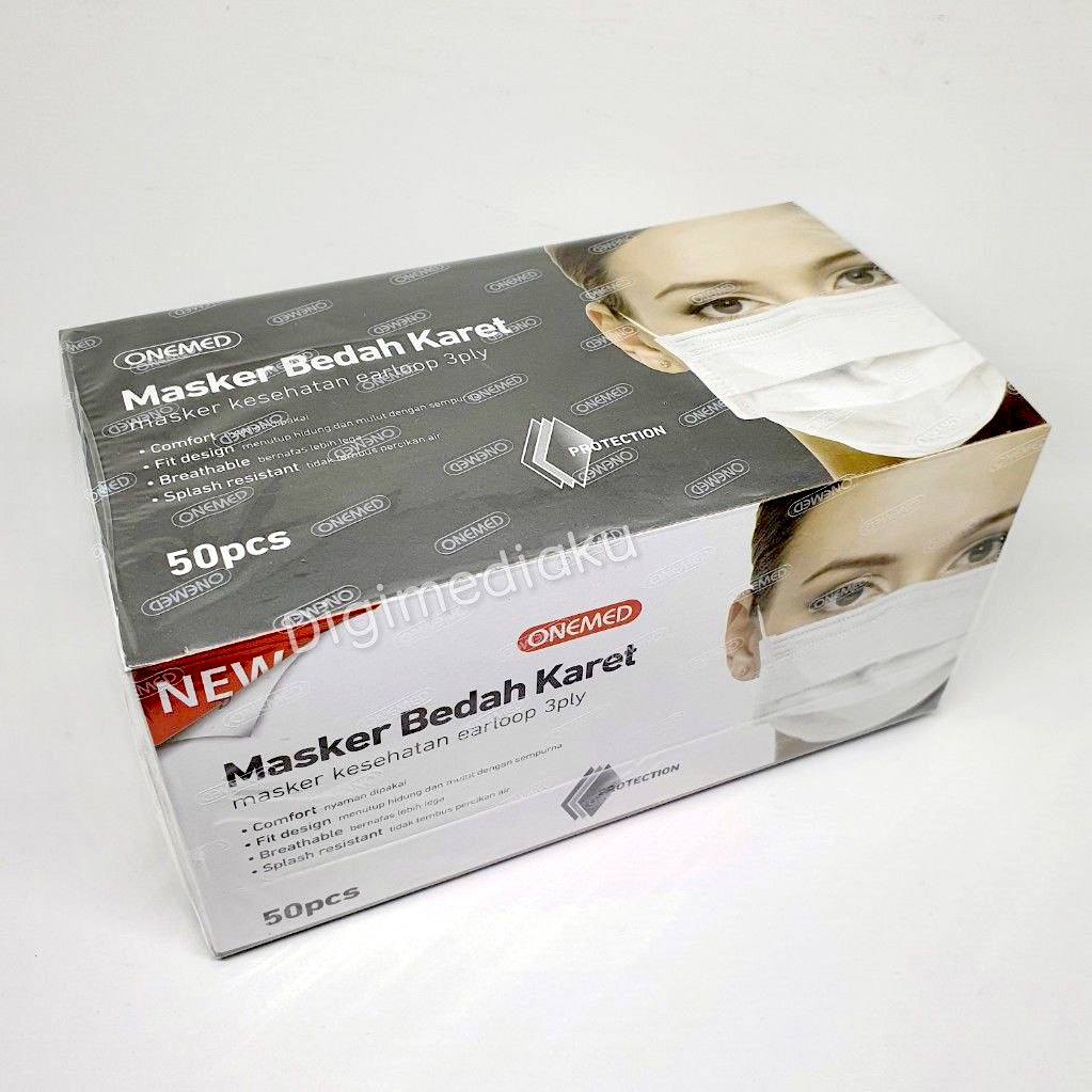 Masker Medis Abu-abu Onemed Masker Karet Abu-abu OneMed box isi 50 pcs