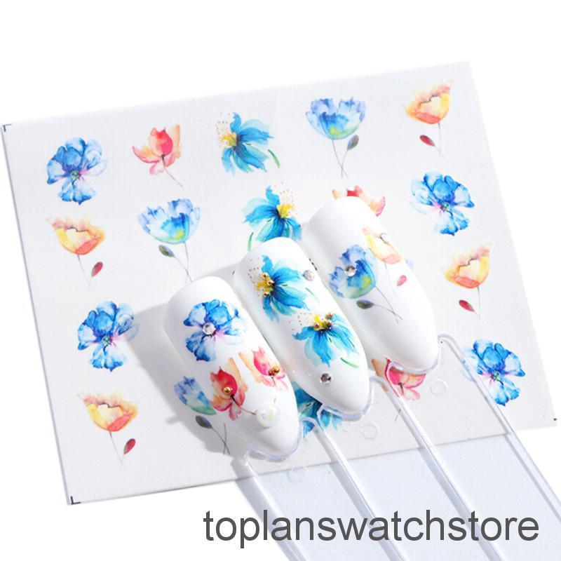 TOPL 15Pcs Stiker Kuku Motif Bunga Mawar Burung Bunga TOPL 15Pcs Stiker Kuku Motif Bunga Mawar Burung Bunga