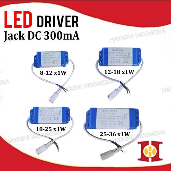 LED Driver Power Supply Lampu Downlight Panel 8-12x1W 12-18X1W DC Plug