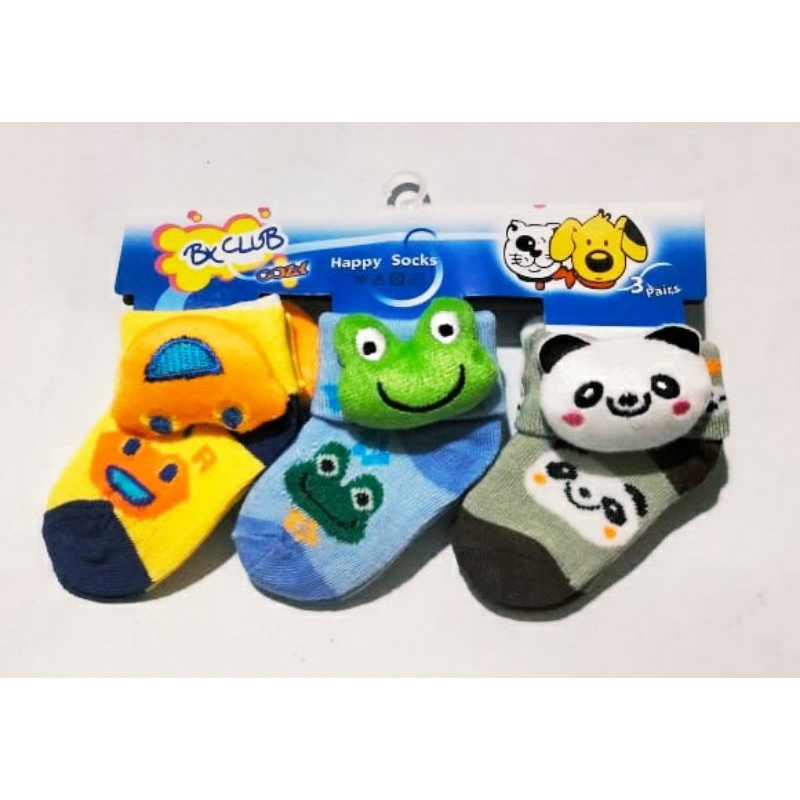 KAOS KAKI BAY 0-9 BULAN BONEKA SAMPING MOTIF LUCUI/BEBY BONEKA LUCU ISI 6 PASANG