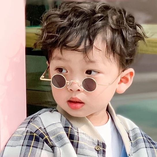 COD❤️Kacamata Hitam Anak Laki-laki Murah Cowok Cewek New Trend Fashion Korea Terbaru Bulat Cat High Quality Retro Sunglasses