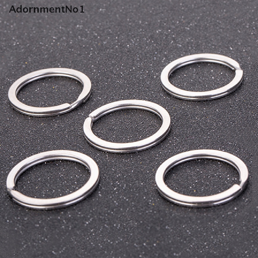 (AdornmentNo1) 30pcs / Set Gantungan Kunci Split Ring Lapis Silver Untuk Aksesoris DIY