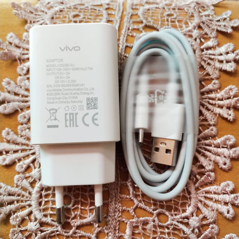 CHARGER ORI VIVO Y20S Y20S G 9V-2A MICRO USB 18WATT SUPPORT FAST CHARGING AKTIF