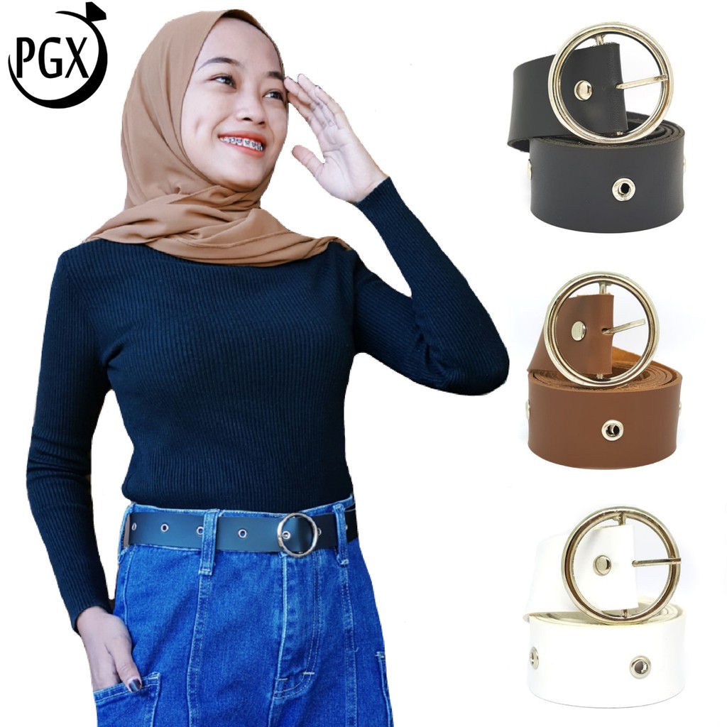 PGX Ring Belt Korea Ikat Pinggang Wanita Sabuk Gesper - IP048