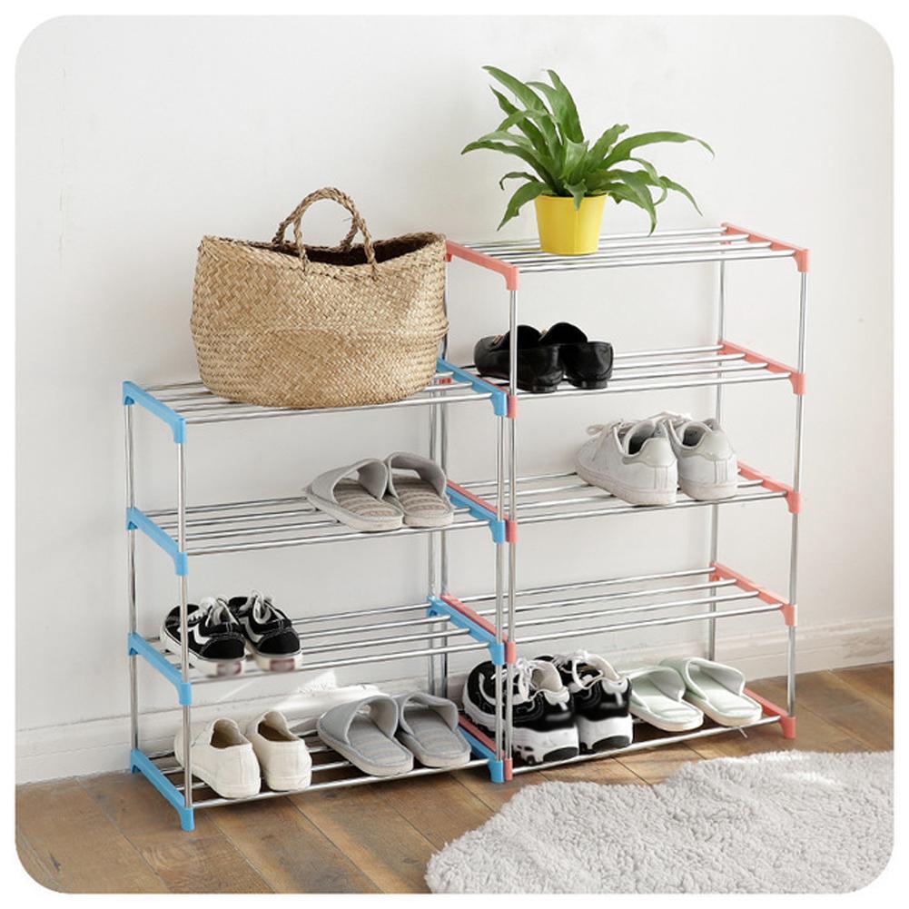 3 4 Layer Shoes Rack Diy Assembly Portable Home Outdoor Furniture Shoe Storage Organizer Shopee Indonesia