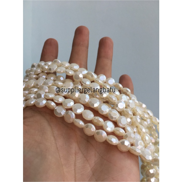 Mutiara Sintetis CEKO BULAT 8MM WHITE PEARL TULANG manik aksesoris