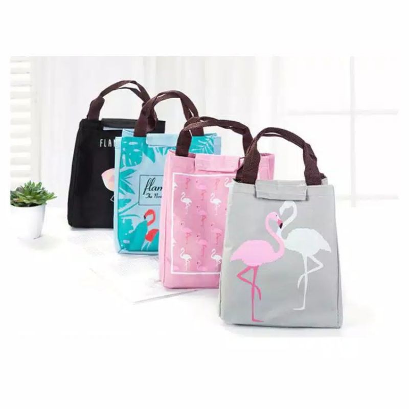 Tas Bekal Lunch Bag Motif Flamingo Panjang