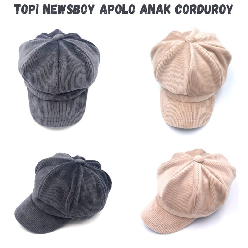 Topi Newsboy apolo anak CORDUROY