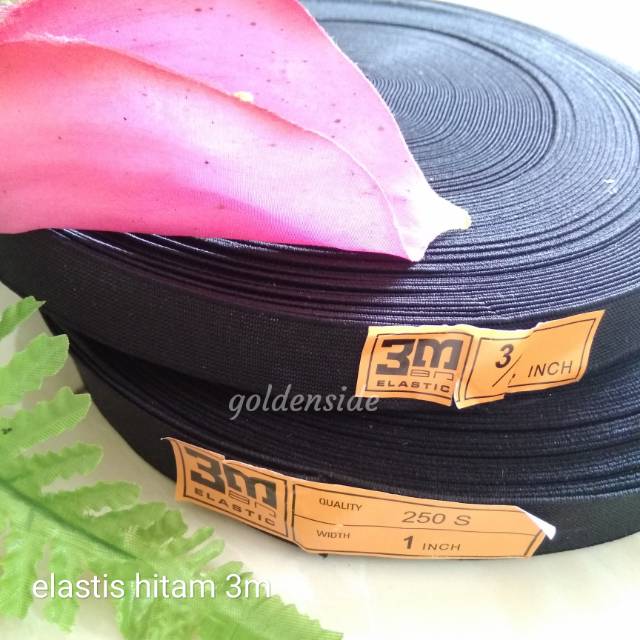 Karet Elastis 3/4&quot; Hitam per meter