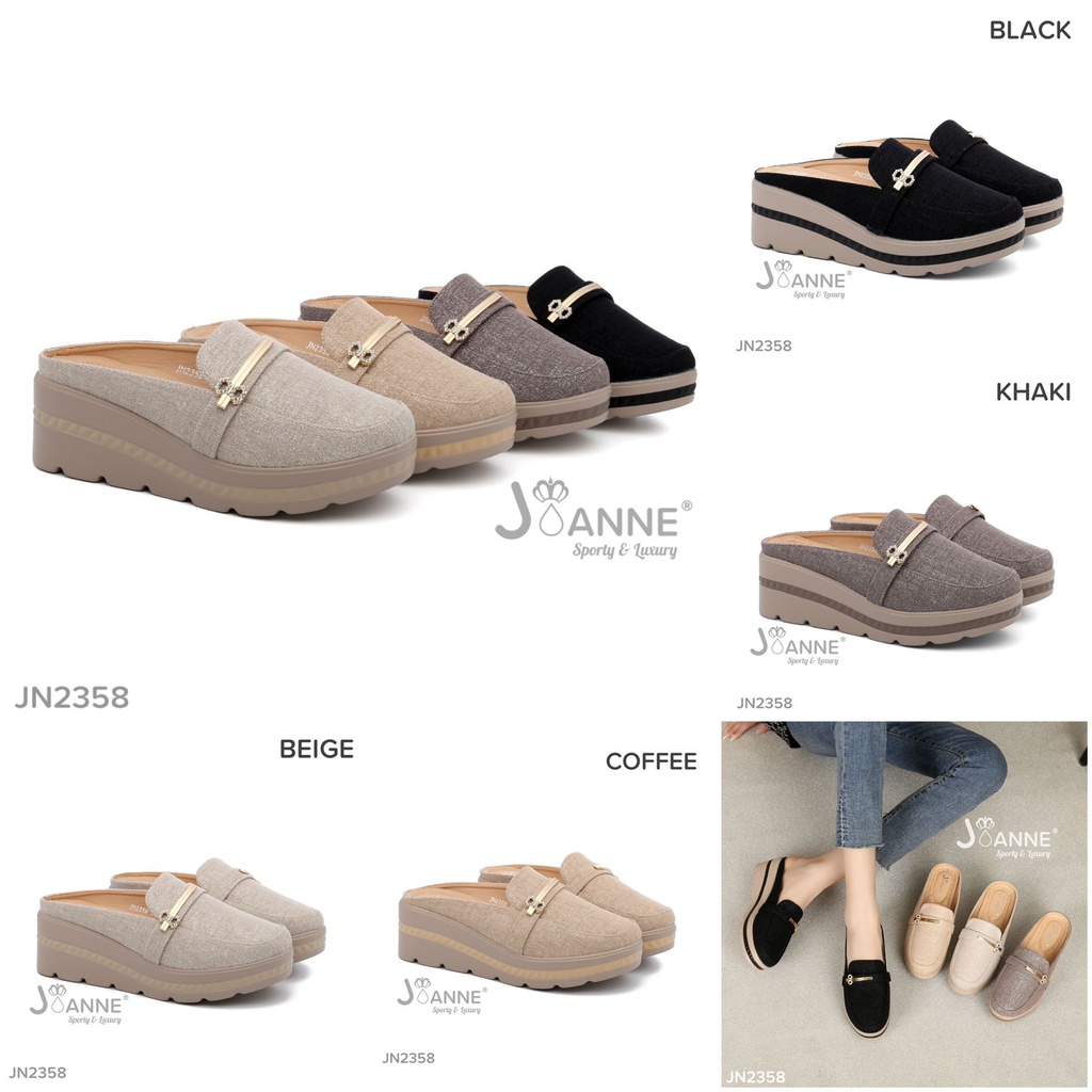 JOANNE Sepatu Wanita Wedges Mules Shoes #JN2358 ORIGINAL