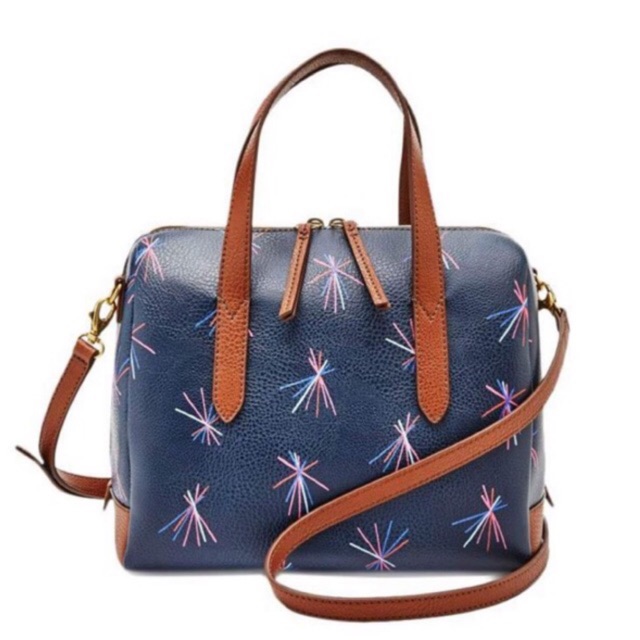 Fossil Sydney Satchel Navy Multi