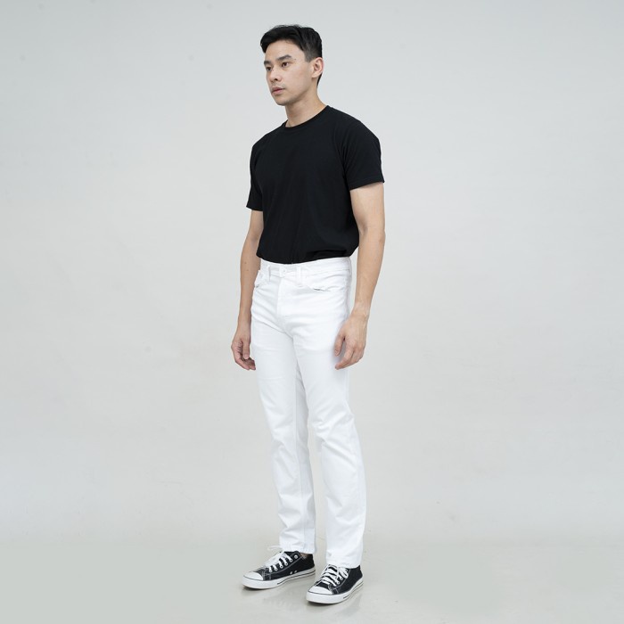 Houseofcuff Celana Chino Panjang Pria Slim fit Stretch Jeans Putih