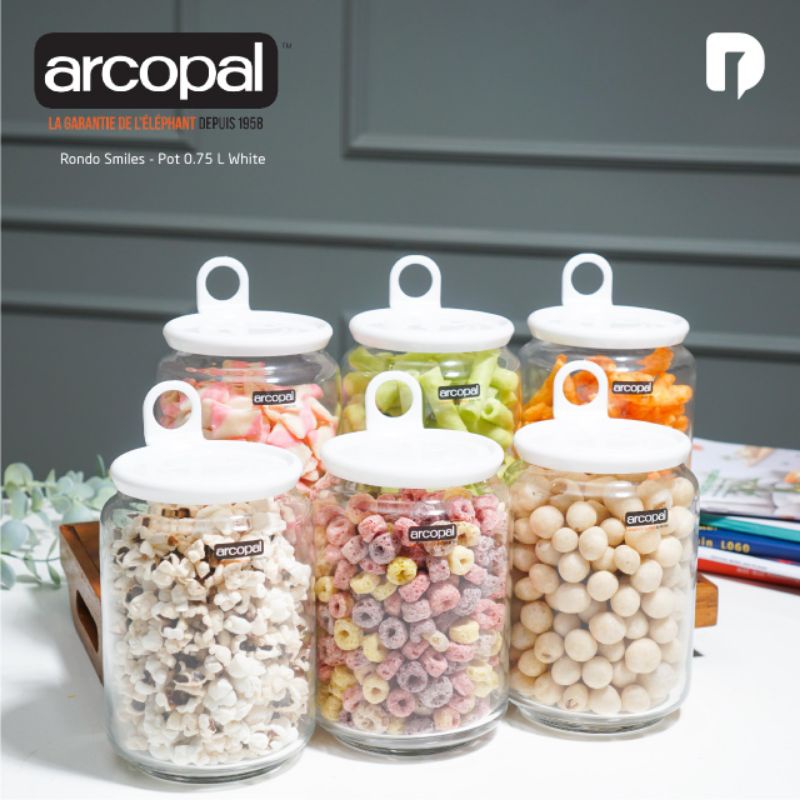 Arcopal rondo smiles pot 1 L white