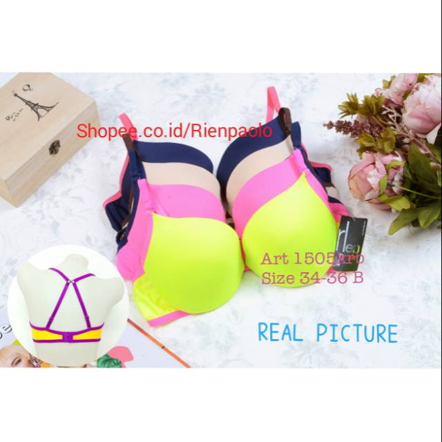 Bra Wanita G String BH Kawat Lingerie Set Sexy Hot Premium Motif Lucu Rien Paolo 1505