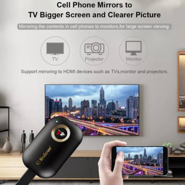 Mirascreen G9 Plus 5G+2,4G 4K HDMI Wireless Display Dongle Mirroring Smartphone to TV