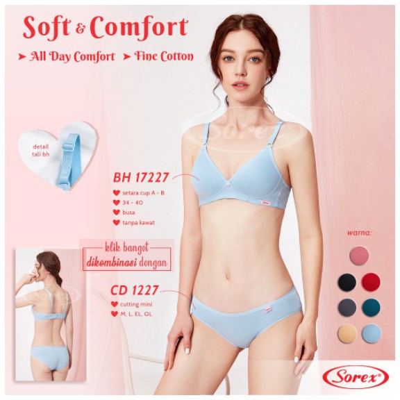 BEST SELLER BH SOREX 17227 TANPA KAWAT KAIT 2 17227