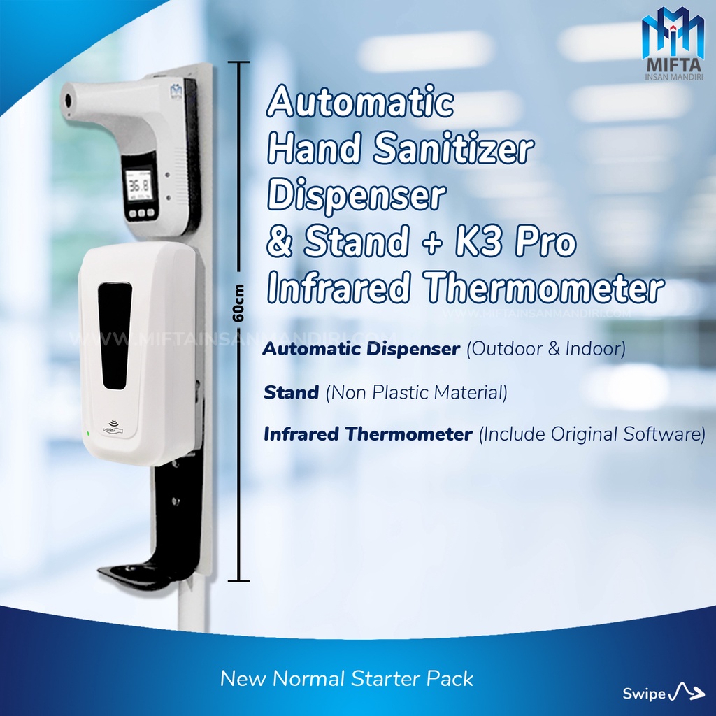 AUTOMATIC HAND SANITIZER DISPENSER + STAND / DISPENSER HANDSANITIZER + STAND + THERMOMETER