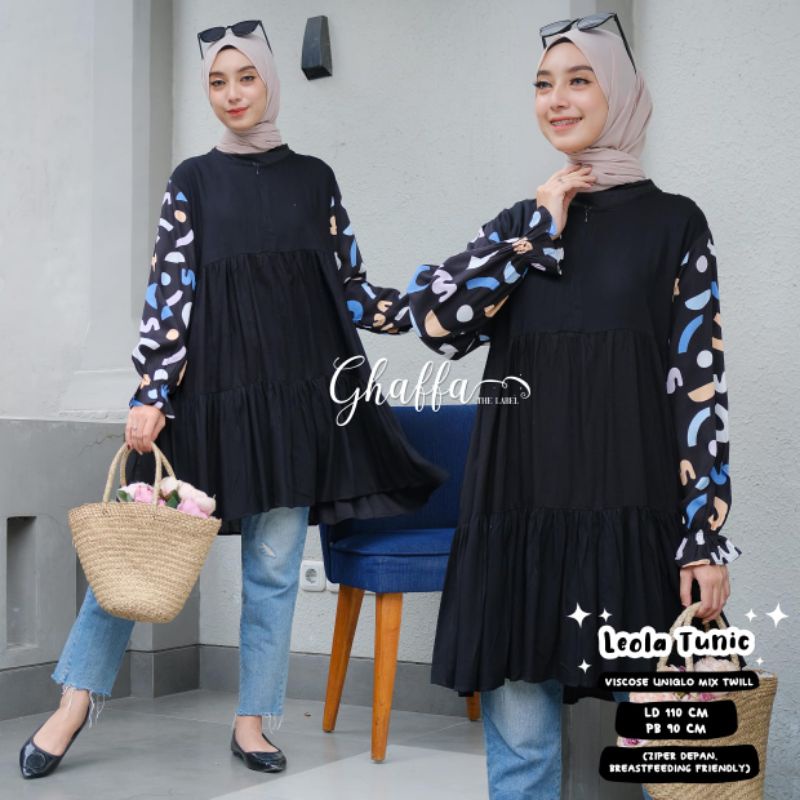 leona tunik rayon viscose mix twill by ghaffa label