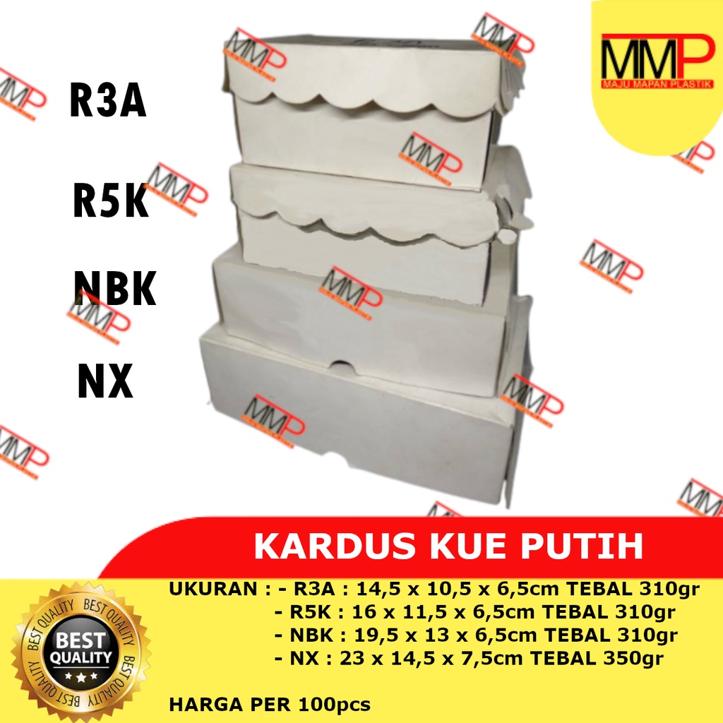 [100 pcs] Dus Kotak Kue / Kardus Kue Putih atau Coklat Renda / Dos Kotak Makanan
